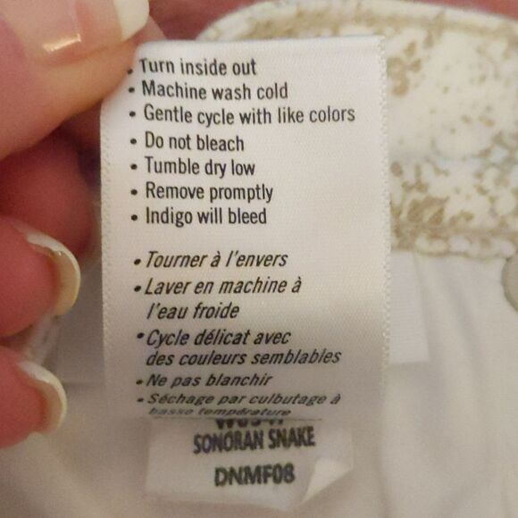 Paige Hoxton Ankle jeans, in Sonoran Snake print, cream & tan, sz 26 - Picture 8 of 9